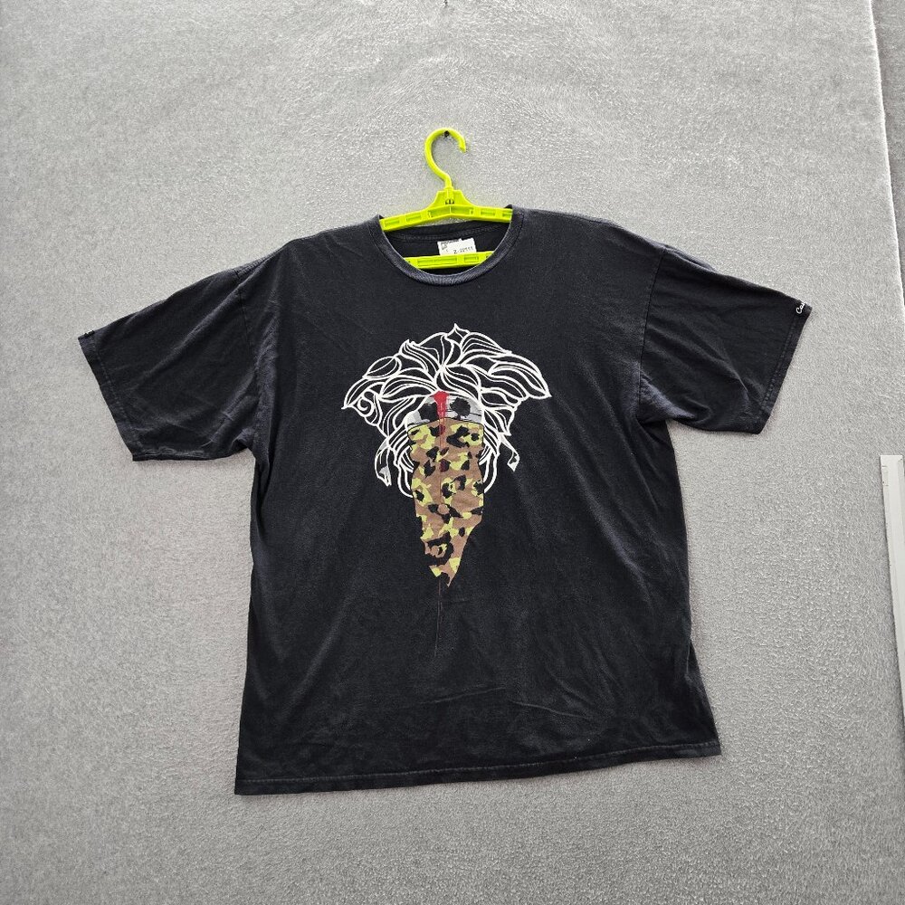 Crooks & Castles‎ Men Shirt X-LARGE Black Graphic Medusa Camouflage Streetwear